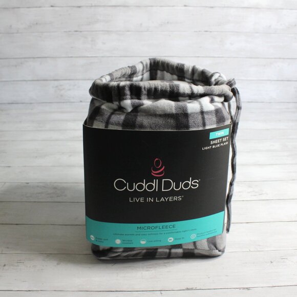 Cuddl Duds Sheet Set Twin Size Plaid Microfleece - Picture 3 of 6
